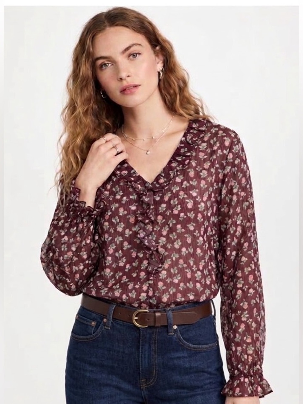 LA VIE REBECCA TAYLOR $195 • 19.25” PTP / Large • "Cherise" Floral Blouse 2018